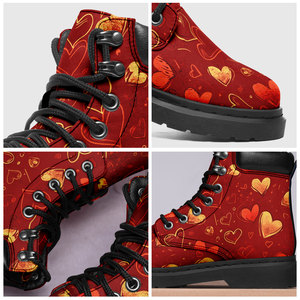 Bottes <span class=keywords><strong>Martin</strong></span> mi-mollet unisexes style denim moto punk, bottes <span class=keywords><strong>en</strong></span> cuir à semelle épaisse résistantes à l'usure, logo personnalisé OEM ODM pris <span class=keywords><strong>en</strong></span> charge - Product Image 5