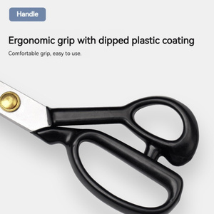 8" 12" Stainless Steel Blade Tailor's <b>Scissors</b> Tip Cloth Cutting Shears Soft Grip Handle Silver Household Use Smooth DIY Smooth - Product Image 2