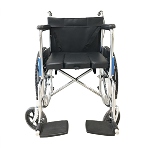 Medical <b>Folding</b> Lightweight Manual Wheelchair 24 Inch Wheel Steel Pipe Toilet <b>Commode</b> for Elderly Disabled - Product Image 2