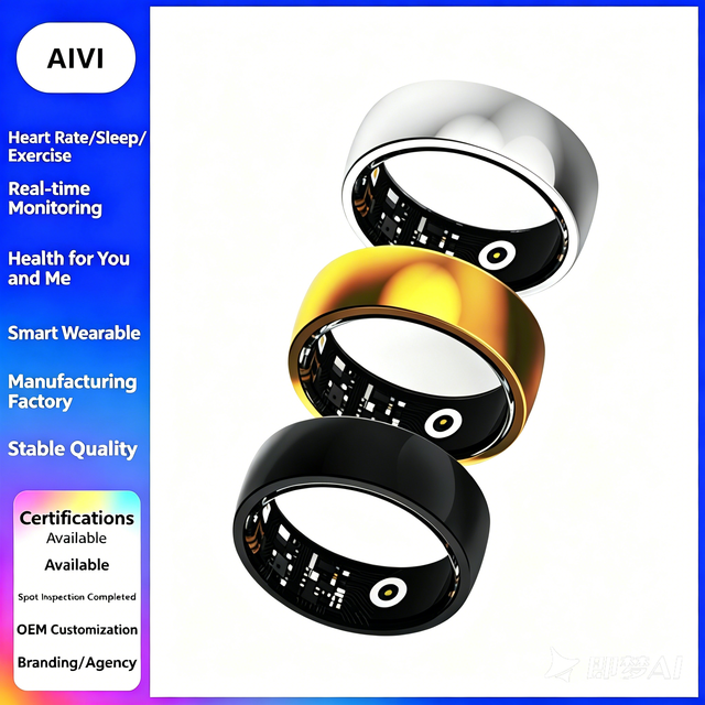 OEM1 Smart Ring Orders-Multisport Tracker Heart Rate Blood Oxygen Sleep Monitoring Wireless Charging Touchscreen App Control