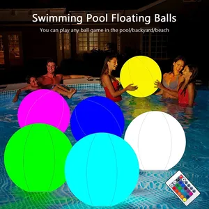 Pelota Inflable para Piscina y Playa, 16 Colores LED Brillantes, IP65, Globo de Playa para Jardín, 60/90cm, Juegos Acuáticos de Verano, Incluye Bomba de Aire - Product Image 1
