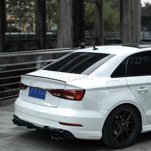 สปอยเลอร์หลัง ABS สำหรับรถยนต์ Audi A3 S3 Sedan ปีกหลังสีดำและสีขาว รุ่นปี 2014 2015 2016 2017 2018 2019 - Product Image 6