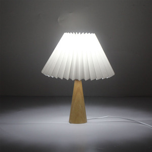 Nordic Bedroom Bedside <strong>Ins</strong> Girls Table Lamp Warm Simple Wood Korean Retro Pleated Rattan Lamp <strong>Plug</strong> <strong>in</strong> Desk Night Light - Product Image 5