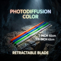 Sabres laser Nexus rétractables à lame colorée en polycarbonate, pointe ronde impressionnante de 1 pouce ou 7/8 pouce, bâtons lumineux