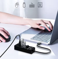 Hub USB 3.0 de 4 Puertos, Divisor de Datos USB de 5 Gbps, 4 en 1 con Indicador LED para PC con Windows, Mac, Surface Pro, Laptop, Impresora
