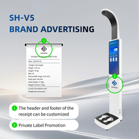 Báscula de Peso y Altura SH-V5, Báscula Digital Ultrasónica con Impresora Térmica