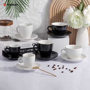 Biểu Tượng Tùy Chỉnh Cá Nhân Nhà Máy Trung Quốc Nhỏ 3 <span class=keywords><strong>6</strong></span> Oz Trắng Đen 90 180 200 CC Cà Phê Sứ <span class=keywords><strong>Espresso</strong></span> Shot Cup <span class=keywords><strong>Set</strong></span> Với Chiếc Đĩa - Product Image 2
