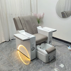 Fauteuil de pédicure électrique inclinable avec éclairage LED, fauteuil de spa pour les pieds sans plomberie avec baignoire, équipement de luxe pour salon de manucure et spa - Product Image 2