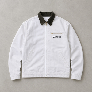 Giacca da Lavoro YM per Uomo, Personalizzabile, Bianca, <span class=keywords><strong>100</strong></span>% <span class=keywords><strong>Cotone</strong></span> Twill, Collo Rovesciato, Design a Blocchi di Colore - Product Image 1