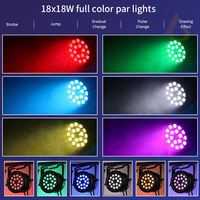 AICPOSE Projecteur LED Par Can étanche IP65 18*18W 4-en-1 5-en-1 6-en-1 DMX512 pour scène