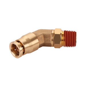 Conector de Aire Boeray RP1013 DOT de Latón Liso, Tipo Push-in, Codo NPT Macho de 45 Grados, 300 PSI, para Uso Automotriz e Industrial - Product Image 1