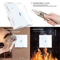 Interruptor de Luz Táctil Inteligente WiFi Retro LangYeao, Estándar EU/UK, 1/2/3/4 Canales, 10A, Cristal Templado, Compatible con Apple HomeKit y Siri