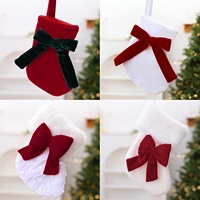 Nouvelle Décoration de Noël en Tissu Velours à Paillettes avec Nœud, pour Cheminée, Escalier, Fenêtre, Ornement Suspendu