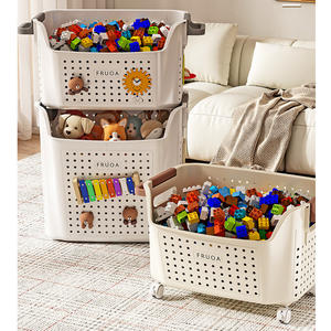 <span class=keywords><strong>Dream</strong></span> Haven Boîte de rangement de jouets pour enfants en plastique de grande capacité Roues Organisateur de vêtements multifonctionnel Respirant Moderne - Product Image 2