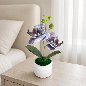 Orquídea Phalaenopsis Artificial en Maceta de 24 cm, Decoración para el Hogar, Adorno Interior - Product Image 4
