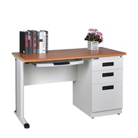 Meuble de bureau design moderne, bureau d'ordinateur simple/double, bureau de bureau en acier et en bois