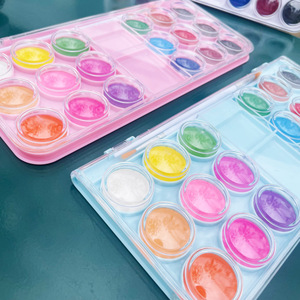 Ensemble de peinture à l'eau solide 12/18 <span class=keywords><strong>couleurs</strong></span>, ensemble de pigments de peinture pour enfants - Product Image 3