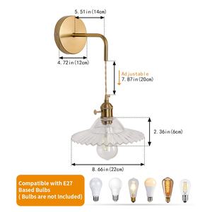 ヨーロッパのヴィラの寝室の壁ランプ明るい透明なガラスアップリケエレガントな装飾 - Product Image 2