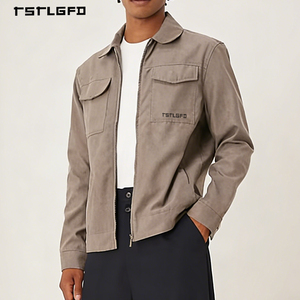 Chaqueta Utilitaria Personalizada para Hombre, Color Beige, Algodón Twill, Corte Regular, Cierre de Cremallera, Estilo Urbano, Chaquetas al por Mayor - Product Image 2