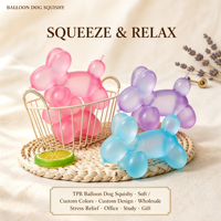 Jouet à presser anti-stress en caoutchouc en forme de chiot, rempli de sucre, motif chien de dessin animé, jouet sensoriel pour jeunes enfants et adolescents, vente en gros