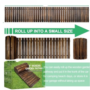 Carbonized Wood Rollable Garden Walkway Outdoor Floating Easy Installation Rustic Style Decking <b>Boards</b> - Product Image 2