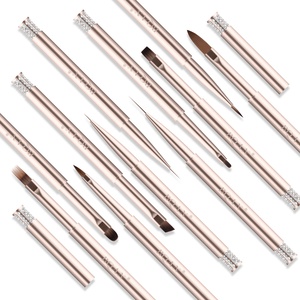 <span class=keywords><strong>Kit</strong></span> de <span class=keywords><strong>pinceaux</strong></span> à ongles Kolinsky en nylon avec manche métallique doré, stylo gel ovale, marque privée, extra fin, pour nail art et <span class=keywords><strong>peinture</strong></span> <span class=keywords><strong>acrylique</strong></span> 3D - Product Image 6