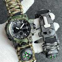 Jam Tangan Olahraga Pria Jam Tangan Analog Digital Pria Jam Tangan Taktis Multifungsi untuk Bertahan Hidup Penjualan Terlaris