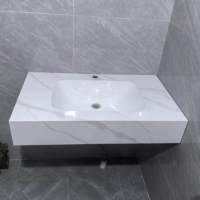 Accessoires de salle de bain sur mesure pour l'usine. Vente Flash : Lavabo de salle de bain en pierre frittée, articles sanitaires sur mesure pour usine.
