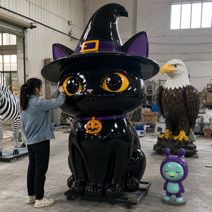 Grande sculpture de <span class=keywords><strong>chat</strong></span> en résine écologique, motif zèbre aigle, personnage de <span class=keywords><strong>dessin</strong></span> animé, pour Halloween, en vente - Product Image 2