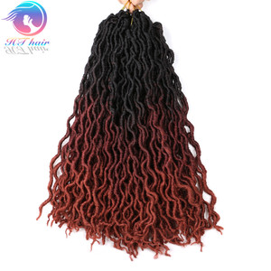 HTHAIR-extensiones de cabello postizo rizado Afro, pelo de ganchillo, pelo sintético a granel de 18 pulgadas, 3 tonos, degradado, gitano - Product Image 6