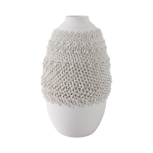 Vaso in Ceramica Ovale 3D Texturizzato, Decorazione Moderna per Soggiorno, Ufficio e Tavolo - Product Image 1