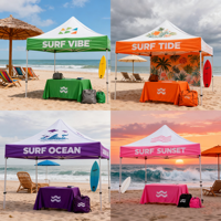 Tente de stand d'exposition personnalisée avec impression couleur, logo sur mesure, 10x10, structure en aluminium, robuste, imperméable, pour exposition