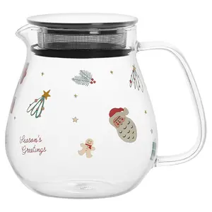 Christmas high borosilicate glass teapot heat resistant household electric pot Japanese flower teapot