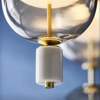 Luminaire suspendu en verre de style nordique créatif pour café, restaurant, hall d'accueil, salle d'exposition, escalier, lustre pour plafond haut
