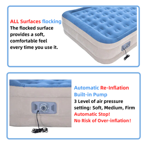 Lit d'air gonflable à trois couches en PVC bleu à 42 trous, doublement élargi, facile à transporter, <span class=keywords><strong>avec</strong></span> pompe électrique, pour le camping - Product Image 5