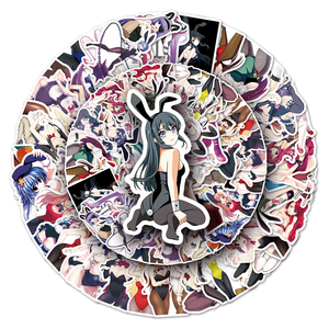Autoadesivo del fumetto del vinile di stampa impermeabile dell'autoadesivo della ragazza del <span class=keywords><strong>coniglietto</strong></span> Sexy del fumetto di alta qualità 61Pcs - Product Image 1