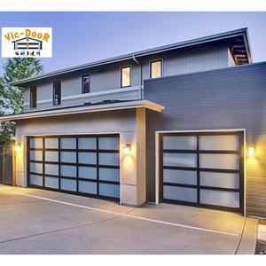 Porte <span class=keywords><strong>de</strong></span> <span class=keywords><strong>garage</strong></span> résidentielle moderne sectionnelle isolée 8*7 10*10 double verre dépoli aluminium pour maison <span class=keywords><strong>garage</strong></span> - Product Image 1