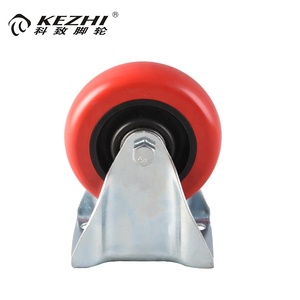 Complete specifications medium duty double ball caster plate fix pu caster and wheels - Product Image 1