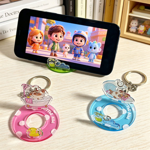 Support de téléphone portable en plastique, porte-clés de dessin animé portable, pendentif de sac multifonctionnel, porte-clés créatif en gros - Product Image 3