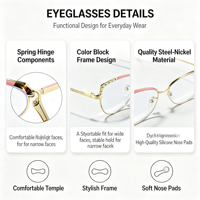 Lunettes anti-lumière bleue tendance 2026 avec verres photochromiques, monture œil-de-chat et strass – Lunettes de mode quotidiennes pour femmes