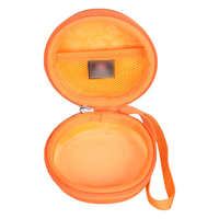 Étui de transport portable en EVA rigide avec fermeture éclair et logo personnalisé, doublure douce, couleur orange, vente en gros directe d'usine