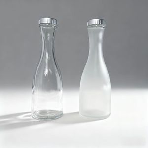 Sleek <strong>180ml</strong> 250ml 355ml Frosted <strong>Glass</strong> <strong>Bottles</strong> Hot Stamping Custom Color Custom Logo Juice Coffee Wine Fruit Drinks Hourglass - Product Image 1