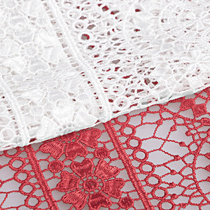 Poliestere africano Svizzero Collare Del Crochet Del Merletto Del Ricamo Del Tessuto Chimico del Tessuto Paillettes Tessuto di Pizzo - Product Image 3