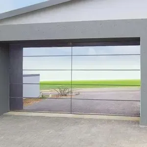 Abridor de porta de garagem em alumínio isolado vidro preto