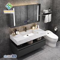 Meubles-Lavabos OEM 2025 Juerte Faciles à Nettoyer, Comprenant Bureau, Armoire, Panneau Miroir, Lavabo et Robinet, pour Application Salle à Manger