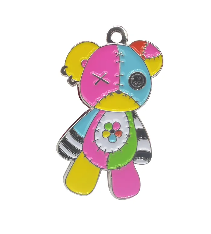 Glitter soft enamel metal bear designer charms for diy bangles