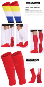 Multi warna elastis lengan betis dukungan untuk pria sepak bola basket sepak bola olahraga kebugaran pelindung tulang kering kaus kaki sepak bola pelindung kaki - Product Image 2