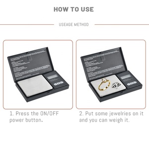 WOWO TECH 200g 0.01g เครื่องเพชรพลอยสี่เหลี่ยมความแม่นยำสูงฝาพับป้องกันด้านบนสุดฝาปิดยาสูบเครื่องเทศเครื่องชั่งอิเล็กทรอนิกส์ - Product Image 5