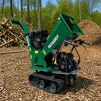Broyeur de bois sur chenilles à essence GST120 15HP, broyeur de branches autopropulsé sur chenilles, capacité maximale de 4,7 pouces pour l'exploitation forestière