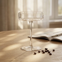 Coupes à champagne créatives transparentes résistantes aux rayures en verre cristal de haute qualité, lavables au lave-vaisselle, verres à cocktail